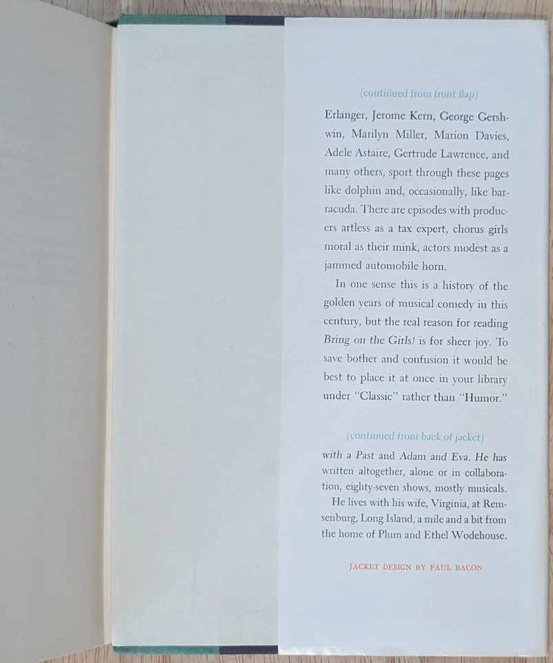 Bring on the Girls P.G. WODEHOUSE Guy Bolton First Edition 1st print HC DJ 1953 - Image 4 of 4