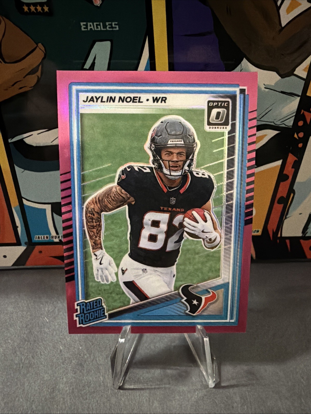 Jaylin Noel 2025 Panini Donruss Optic Preview Pink Rookie RC #324 Texans