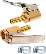 Lock on Air Chuck Inflate Locking with Clip, 1/4 Inch Brass Portable Tire Inflat