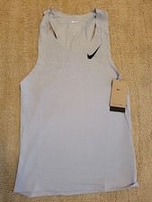 Nike Pro Elite Aeroswift Running Team Singlet White Men's MEDIUM