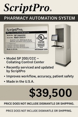 ScriptPro SP 200/CCC Pharmacy Automation System