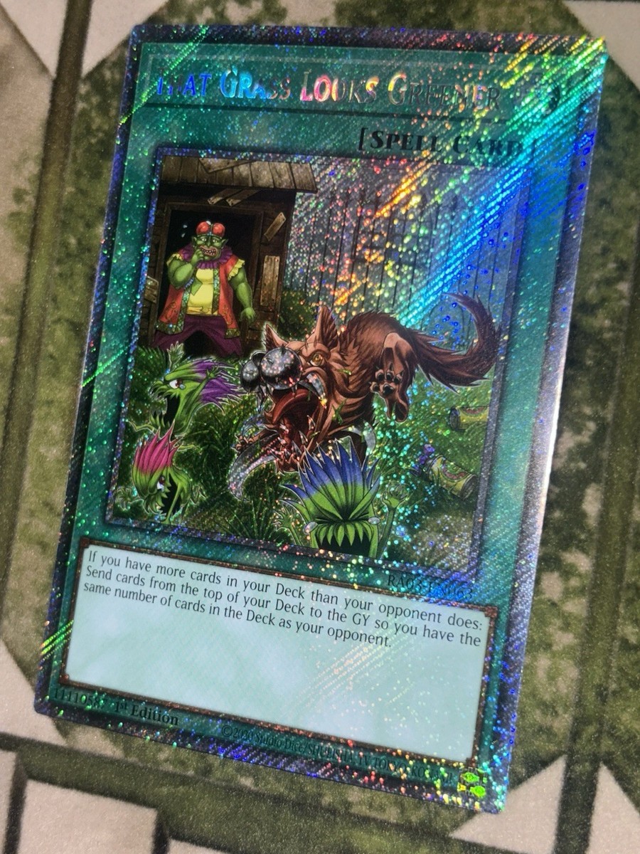 YuGiOh THAT GRASS LOOKS GREENER Platinum Secret Rare RA03-EN063
