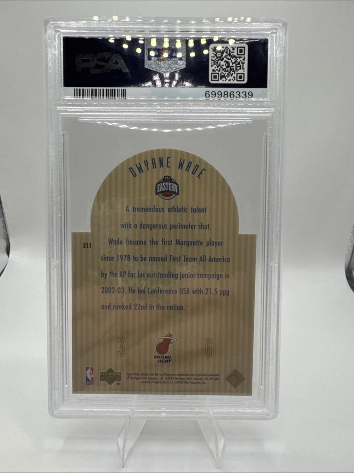 2003-04 Upper Deck Future All-Star Die-Cut #E11 Dwyane Wade PSA 8 Miami Heat - Image 2 of 2