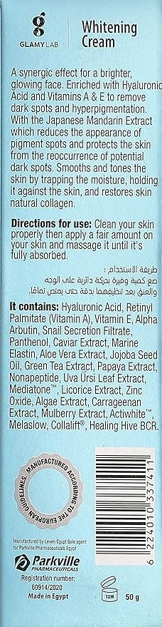 Glamy Lab Whitening cream SPF 30 for Hyperpigmentation , Dark Spots 50gm