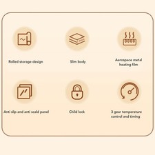 Food Warming Mat 260W High Efficiency Heating Foldable Electric Warming Tray 6