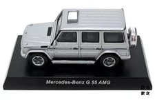 1/64 Scale Mercedes Benz G55 AMG Silver Miniature Car AMG Kyosho Limited