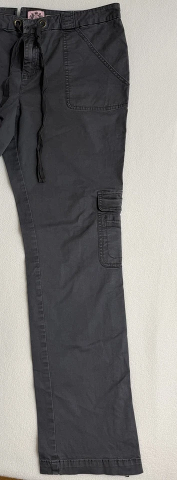 Juicy Couture Women’s Cargo Pants Y2K 2000s Gray Zip Pockets Size 12  - Image 4 of 4