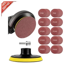 100PCS Aluminum Oxide Sanding Discs & Backing Pad - 4" Grits for Wood & Metal