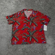 Paradise Found Hawaiian Shirt Adult 2XL Red Parrot Magnum PI Vacation NEW