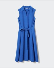 JW Anderson X Uniqlo, Seersucker Cotton Belted Dress (Sleeveless), Size XS