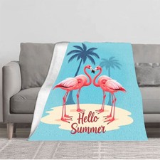 Durable Soft  Warm Flannel Blanket - Cozy Heart Design for Sofa Travel Bed