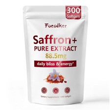 Saffron Extract Softgel Supplements 88.5mg,300 Softgels,5 Month...