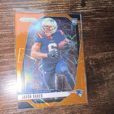 Panini Prizm Football Orange Lazer Rookie Javon Baker Patriots #344 2024
