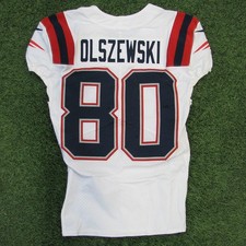 2020 Gunner Olszewski Game Worn White New England Patriots Jersey