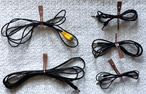 Auxiliary Black Cable Cord Assorted Lot Male to Male Stereo Audio Input Output