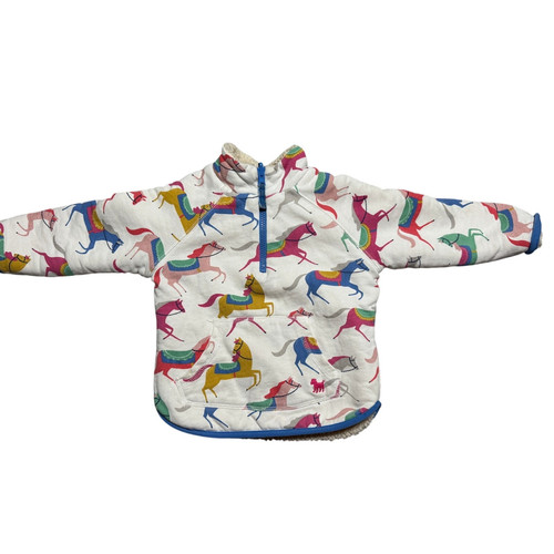 Mini BODEN Toddler Girls Rainbow Horse Fleece Sweatshirt 2-3 years