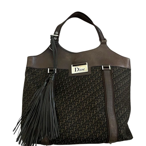 Sac fourre tout femme Christian Dior street chic trotteur bandoulière marron monogramme
