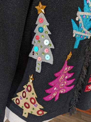 Maglione cardigan alberi di Natale Design Options by Philip & Jane Gordon taglia S - Foto 9 di 12