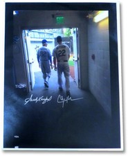 Sandy Koufax Clayton Kershaw Autographed 27X35 Canvas Dodgers Tunnel #/54 MLB