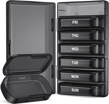 PULIV Weekly Pill Organizer with Large Capacity, Dual Protection Pill Box 7 Day