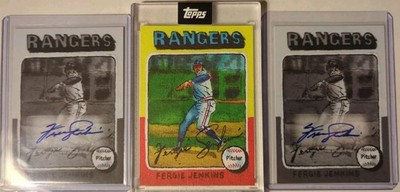 Fergie Jenkins - 2025 Topps Shoebox Treasures ENCASED CANVAS & 2 Grayscale Autos