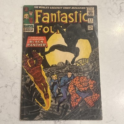Marvel Comics Fantastic Four #52 1966 First Black Panther Appearance