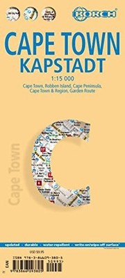 LAMINATED CAPE TOWN MAP BY BORCH (ENGLISH EDITION) *Excellent Condition*