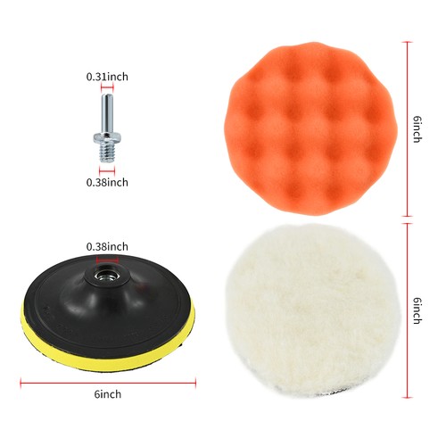 9Pcs 5 Inch Car Buffing Polishing Pads Waxing Sponge Foam Kit for Polisher Drill - Bild 10 von 13