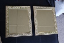 Pair of Gold Framed Estate Mirrors Square
