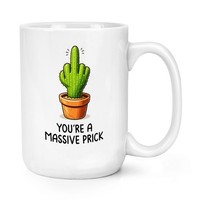 Gift Base Rude Kaktus Kaffeetasse 15Oz GroßE Keramik Becher Tasse Weiß