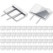 Amylove 40 Silver Cubicle Push Pins Partition Fabric Clips Name Plate Holder