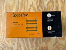 SpaceAid Spice Rack Organizer for Cabinet Door or Wall Mount (4 Black, Brown 