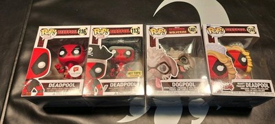 Lot of 4 Deadpool Funko Pops Vinyl Bobble Heads