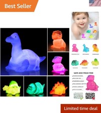 6-Pack Floating Dinosaur Bath Toys with Color-Changing Lights for Toddlers