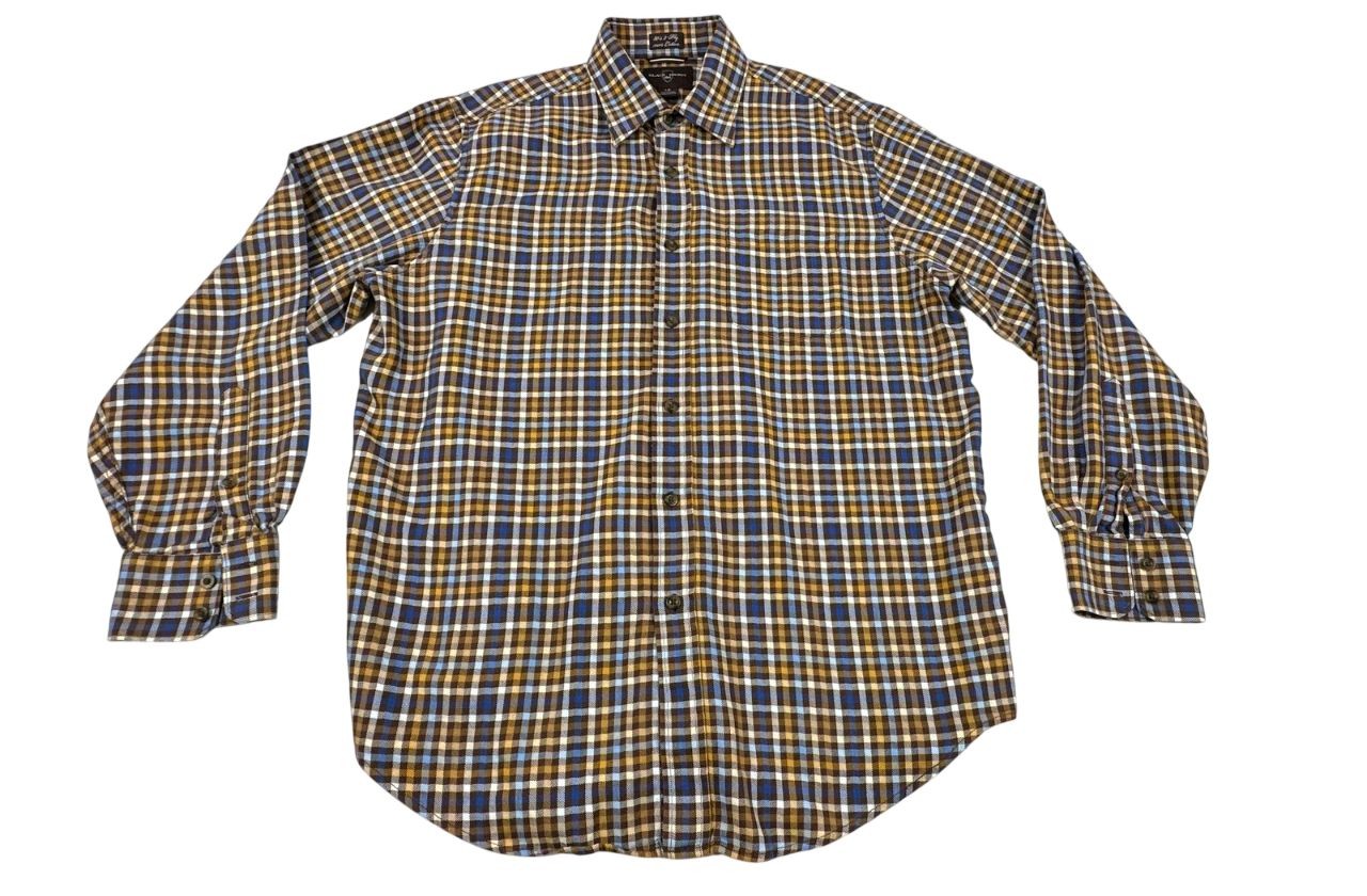 Black Brown 1826 Multicolor 80's 2 Ply Long Sleeve Flannel Shirt. Men's - Size L
