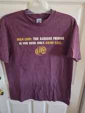 Vintage Y2K 2007 Miller Lite Beer Shirt Man Law Garage Fridge Large 