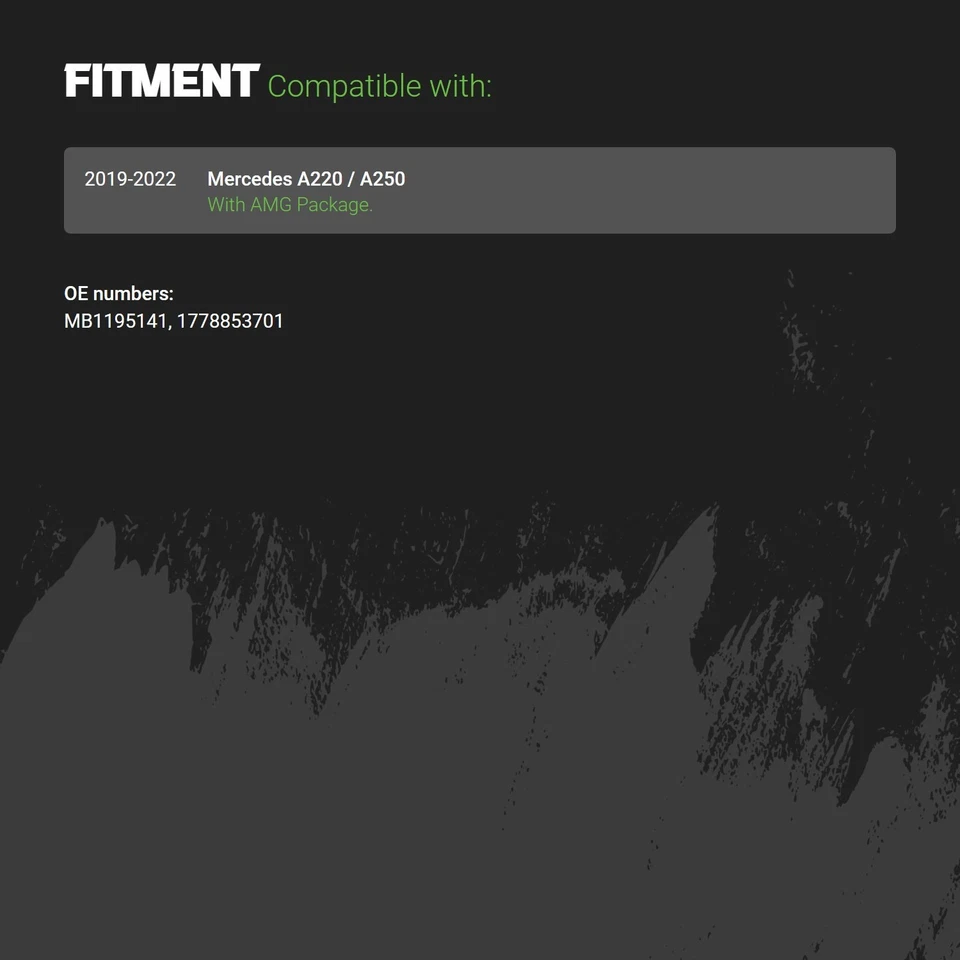 Bumper Valance For Mercedes-Benz A220 2019-2022 Rear Lower AMG Package MB1195141 - Image 2 of 2