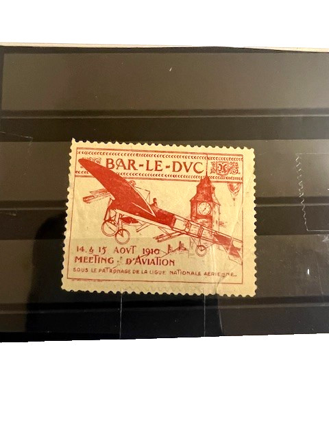 1910 BAR LE DUC AVIATION MEETING POSTER STAMP CINDERELLA VIGNETTE - #794