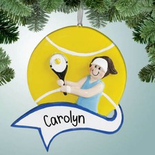 Tennis Female with Large Banner - Brown