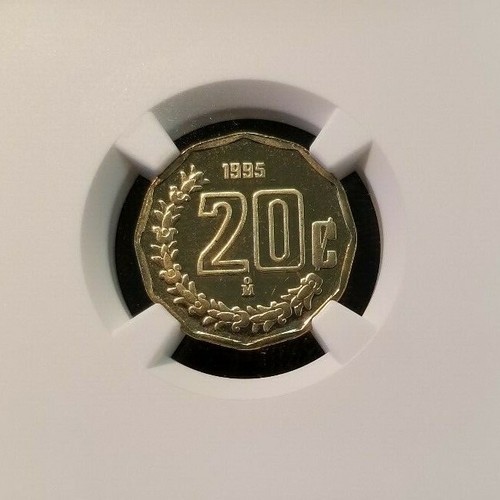 1995 MEXICO 20 CENTAVOS NGC PF 67 ULTRA CAMEO HIGH GRADE BEAUTIFUL LOW MINTAGE - Picture 3 of 3