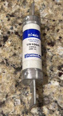 FERRAZ SHAWMUT TRI-ONIC TIME DELAY TR100R 100 AMP 250VAC FUSE.