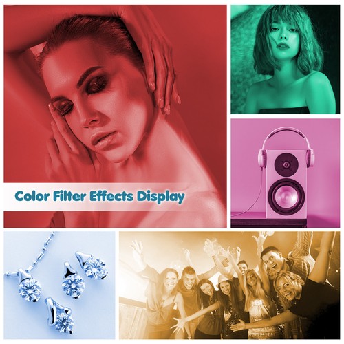 24 piezas Cabezal Redondo Cámara Flash Geles Filtros Iluminación Corrección de Color Filtro L8W6 - Imagen 9 de 11