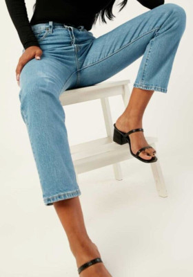 NEU LEVIS 501 TANGO SHINE JEANS W29 L28 UK 10-12 CROP DAMEN 36200-0125