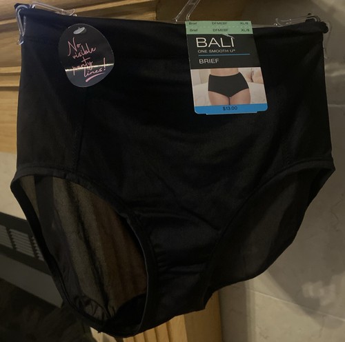 Bali Smoothing Brief Panties One Smooth U Flat Waistband Size XL/8 Black