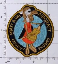 USAF Pratt & Whitney Aircraft Groovy Engines Patch Hook & Iron-On Repro New A74