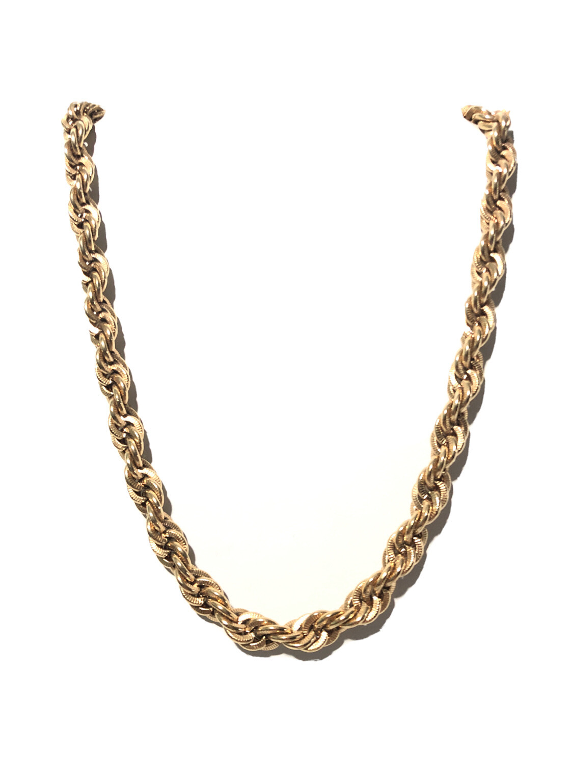 Vintage Thick Twisted Rope Chain NecklaceGold… Gem
