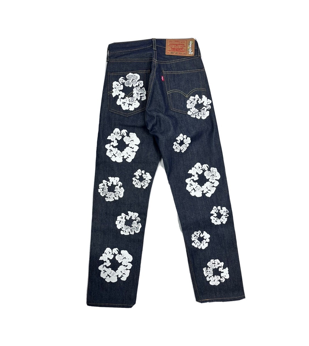 DENIM TEARS LEAVI'S 501 CHAIN COTTON WREATH INDIGO DENIM DENIM TEARS LEAVI'S 501 CHAIN COTTON WREATH INDIGO DENIM