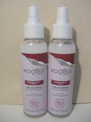 2x Rooted Rituals Ginger Root + Mint Pre-Shampoo Root Rinse 5.7 oz. 