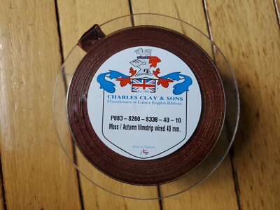Charles Clay & Sons Moss Autumn English Ribbons Filmstrip Wired 40mm 10 yd roll