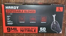 Hardy Extreme Duty L Nitrile Disposable Gloves 50 Gloves Per Box 9 MIL